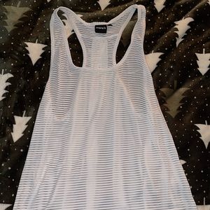 Sheer striped athletic tank